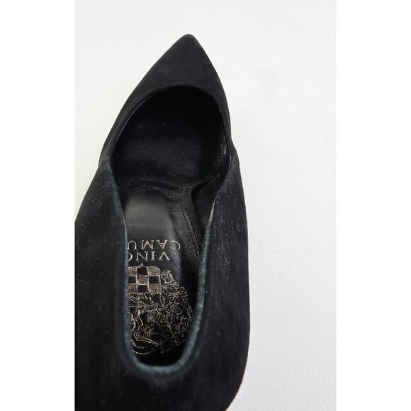 Vince Camuto 8.5M Women Black Suede Leather Slip On Point Toe Stiletto Pumps NEW - Picture 9 of 16